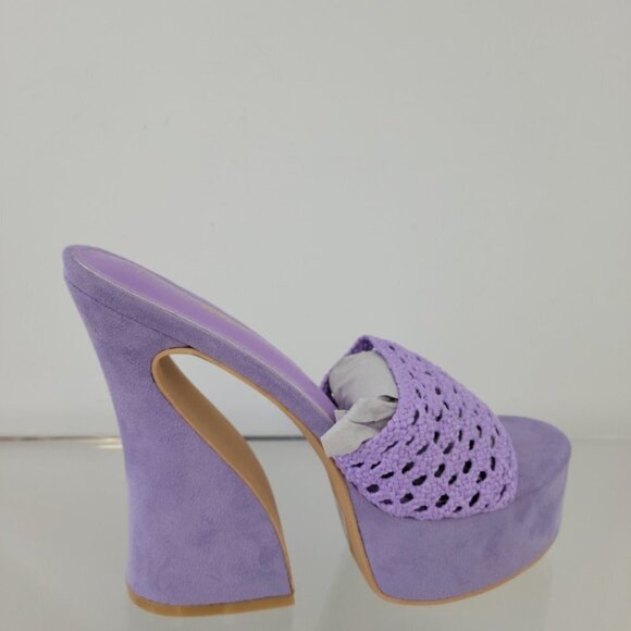 Fashion Nova  Funky Purple Platformed Mules Size 9 - Picture 6 of 8